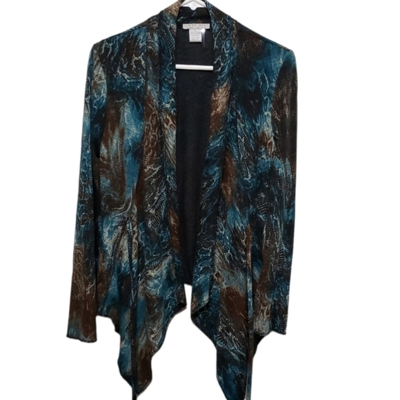 Alberto Makali Paisley Tie Front Cardigan Sweater, Size S - Picture 7 of 11
